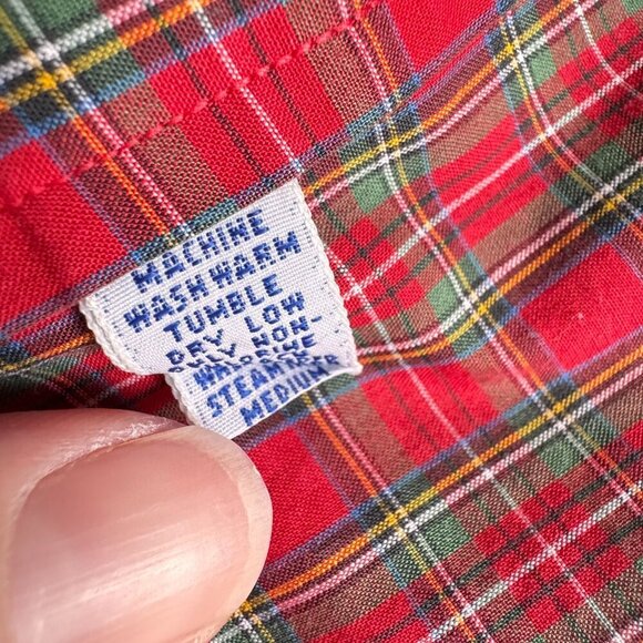 Ralph Lauren Mens Long Sleeve Button Down Size Medium M Plaid Oxford Red Green - Picture 5 of 5